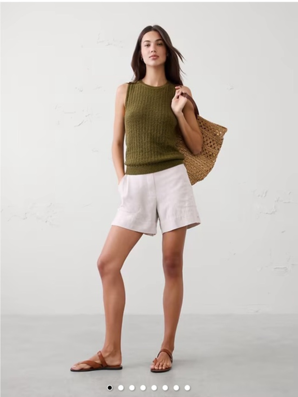 Banana Republic ANYDAY HIGH-RISE LINEN-BLEND SHORTS SZ M